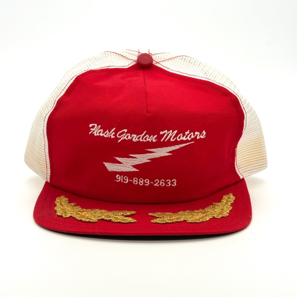 Flash Gordon Motors Vintage Trucker Hat Red Scrambled Eggs Snapback